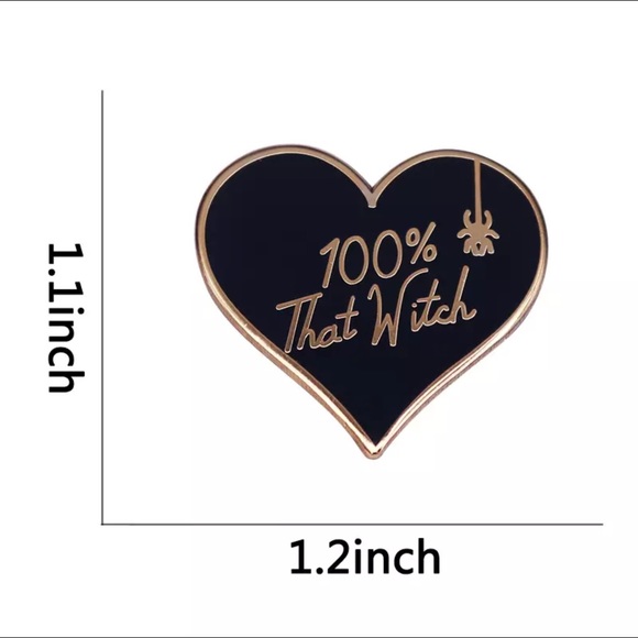 100% THAT WITCH BLACK HEART & SPIDER FLAIR PIN NEW - Picture 3 of 5